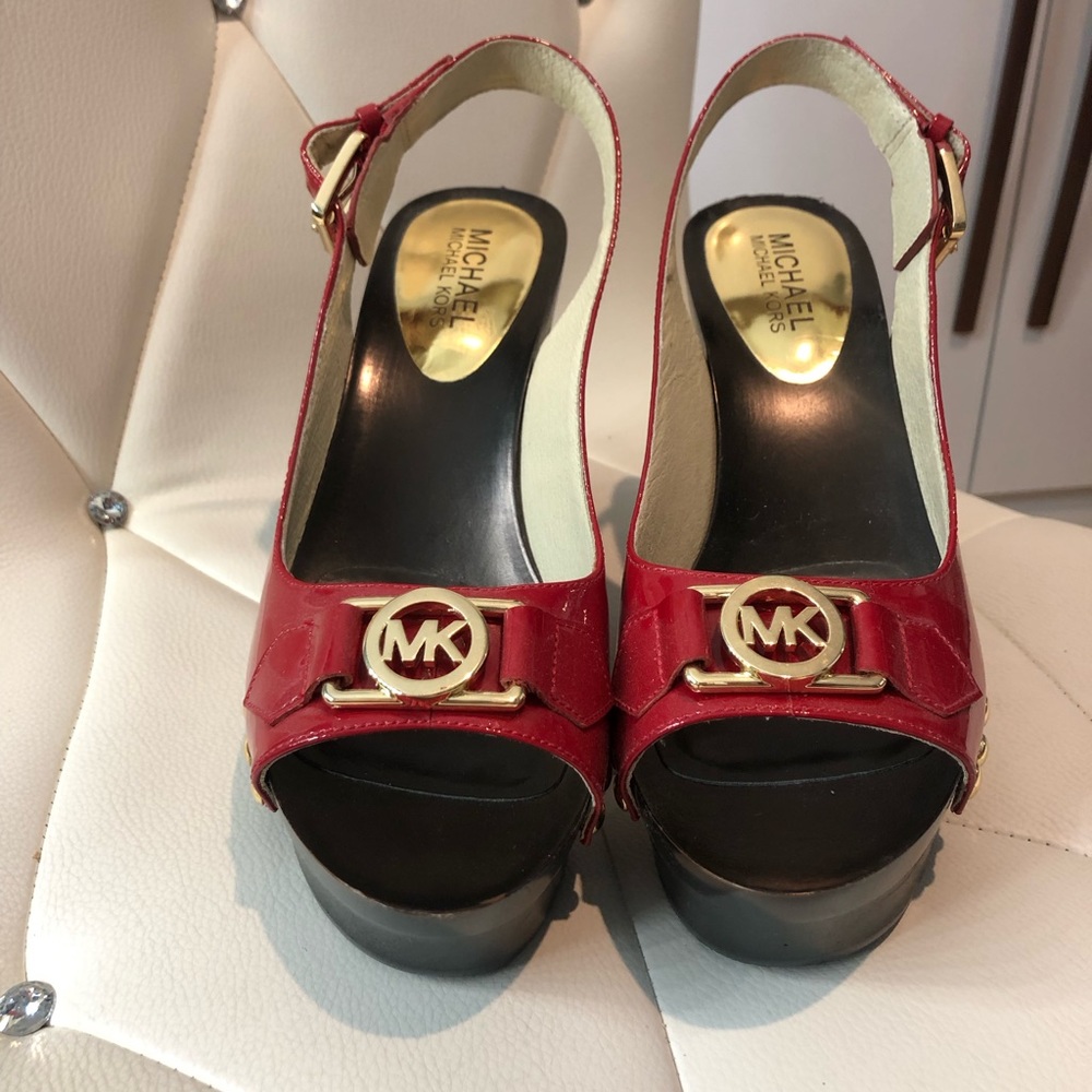 BRAND NEW Red Michael Kors Wedges